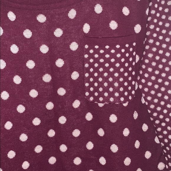 Burgundy polka dot sweater - Picture 3 of 6